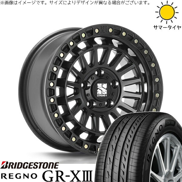 ブリヂストン レグノ GR-X3 205/45R17 ＋ XTREME-J XJ08 サテンブラック 17インチ 7.5J +42 5H114.3P サマー・ホイール4本セット。1枚目。