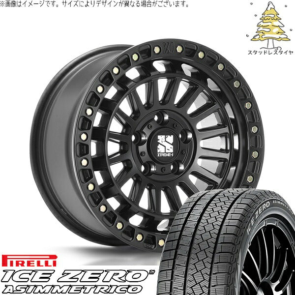 ピレリ アイスゼロアシンメトリコ 235/55R18 ＋ XTREME-J XJ08 サテンブラック 18インチ 8J +40 5H114.3P スタッドレス・ホイール4本セット。1枚目。