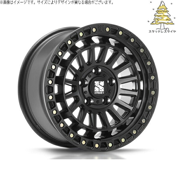 輸入スタッドレスタイヤ（銘柄指定不可） 195/65R16 ＋ エクストリームJ XJ08 サテンブラック 16インチ 7.0J +35 5H114.3P ホイール4本セット。1枚目。