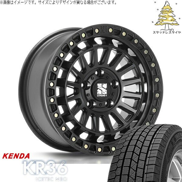 ケンダ アイステックネオ KR36 (ICETEC NEO KR36) 235/50R18 ＋ エクストリームJ XJ08 サテンブラック 18インチ 8J +40 5H114.3P スタッドレス・ホイール4本セット。1枚目。