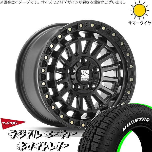マッドスター ラジアル A/T (RADIAL A/T) 225/55R18 ＋ エクストリームJ XJ08 サテンブラック 18インチ 8J +40 5H114.3P サマー・ホイール4本セット。1枚目。