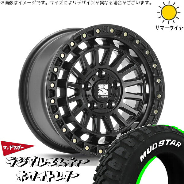 マッドスター ラジアル M/T (RADIAL M/T) 225/65R17 ＋ エクストリームJ XJ08 サテンブラック 17インチ 7.5J +42 5H114.3P サマー・ホイール4本セット。1枚目。