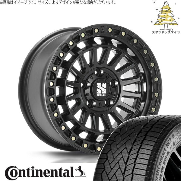 コンチネンタル ノースコンタクト セブン (NorthContact7) 235/55R18 ＋ エクストリームJ XJ08 サテンブラック 18インチ 8J +40 5H114.3P スタッドレス・ホイール4本セット。1枚目。