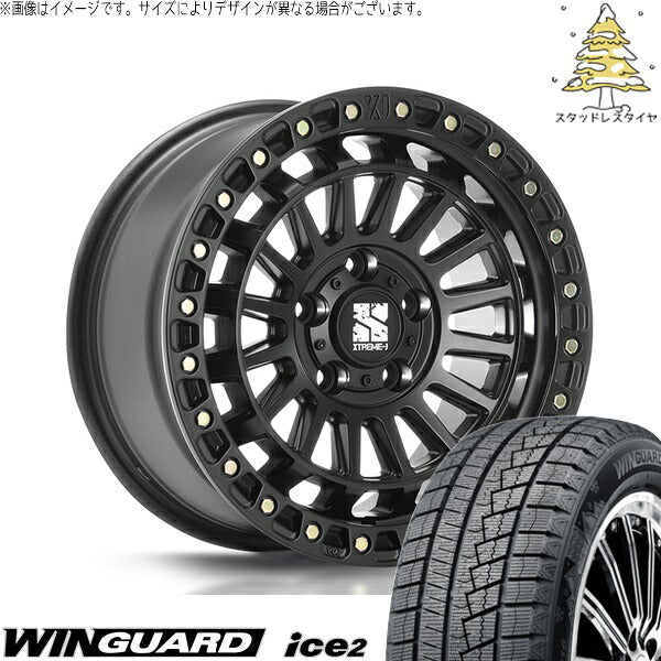 ネクセン ウィンガード アイス2 225/40R18 ＋ XTREME-J XJ08 サテンブラック 18インチ 8J +40 5H114.3P スタッドレス・ホイール4本セット。1枚目。