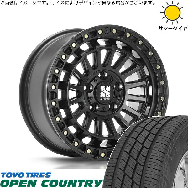 トーヨータイヤ オープンカントリー H/T2 225/65R17 ＋ XTREME-J XJ08 サテンブラック 17インチ 7.5J +42 5H114.3P サマー・ホイール4本セット。1枚目。