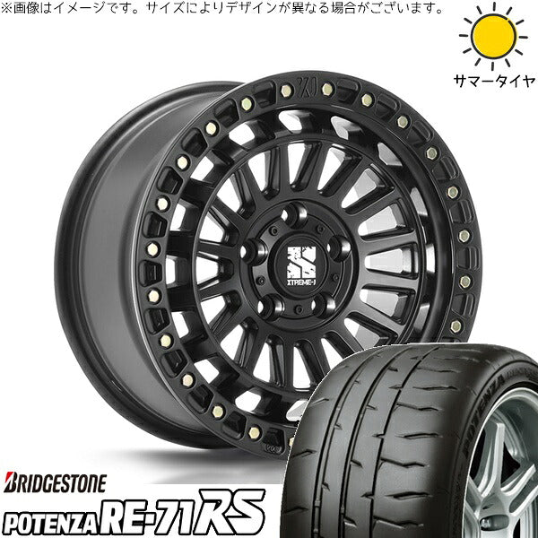 ブリヂストン ポテンザ RE71-RS 225/40R18 ＋ XTREME-J XJ08 サテンブラック 18インチ 8J +40 5H114.3P サマー・ホイール4本セット。1枚目。
