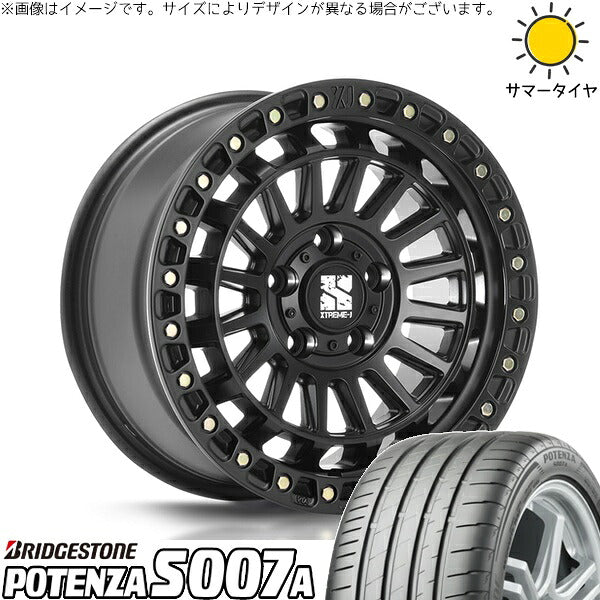 ブリヂストン ポテンザ S007A 205/45R17 ＋ XTREME-J XJ08 サテンブラック 17インチ 7.5J +42 5H114.3P サマー・ホイール4本セット。1枚目。
