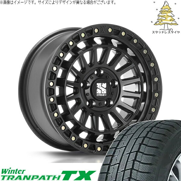 トーヨータイヤ ウィンタートランパス TX 225/65R17 ＋ XTREME-J XJ08 サテンブラック 17インチ 7.5J +42 5H114.3P スタッドレス・ホイール4本セット。1枚目。