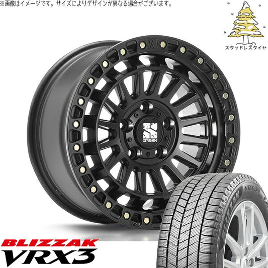 ブリヂストン ブリザック VRX3 (BLIZZAK VRX3) 215/65R16 ＋ エクストリームJ XJ08 サテンブラック 16インチ 7.0J +35 5H114.3P スタッドレス・ホイール4本セット。1枚目。