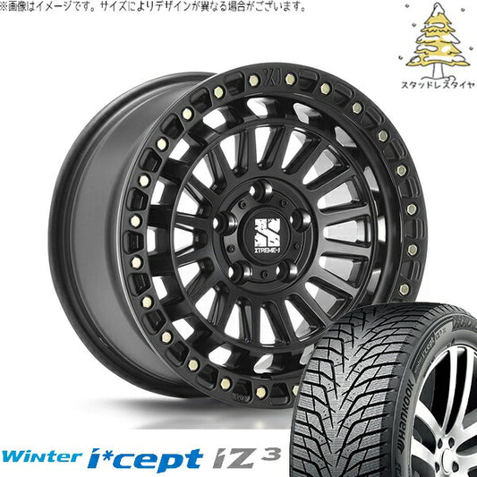 ハンコック ウィンターアイセプト IZ3 W636 (Winter i*cept iZ3 W636) 215/65R16 ＋ エクストリームJ XJ08 サテンブラック 16インチ 7J +35 5H114.3P スタッドレス・ホイール4本セット。1枚目。