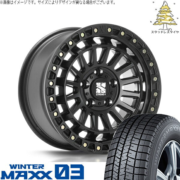 ダンロップ ウィンターマックス03 225/40R18 ＋ XTREME-J XJ08 サテンブラック 18インチ 8J +40 5H114.3P スタッドレス・ホイール4本セット。1枚目。