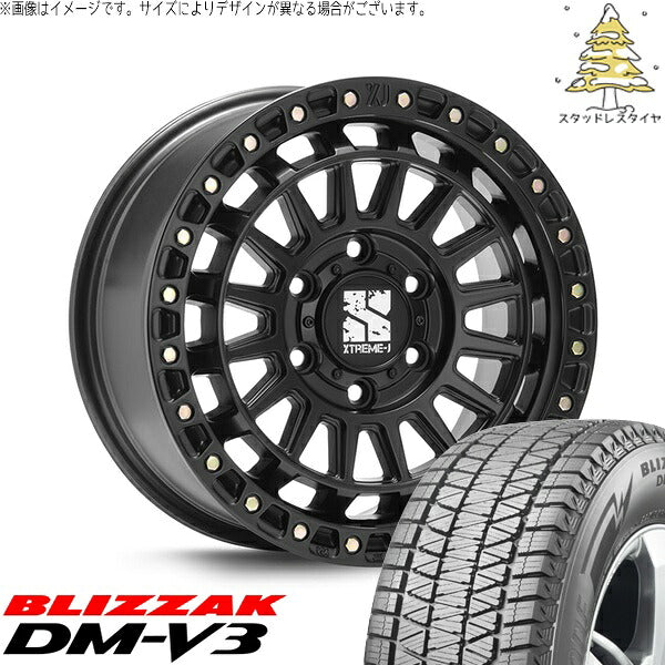 ブリヂストン ブリザック DM-V3 (BLIZZAK DM-V3) 265/65R18 ＋ エクストリームJ XJ08 サテンブラック 18インチ 8J +50 6H139.7P スタッドレス・ホイール4本セット。1枚目。