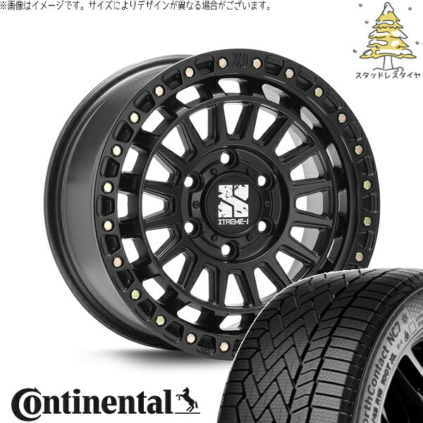 コンチネンタル ノースコンタクト NC7 265/65R17 ＋ XTREME-J XJ08 サテンブラック 17インチ 8J +20 6H139.7P スタッドレス・ホイール4本セット。1枚目。