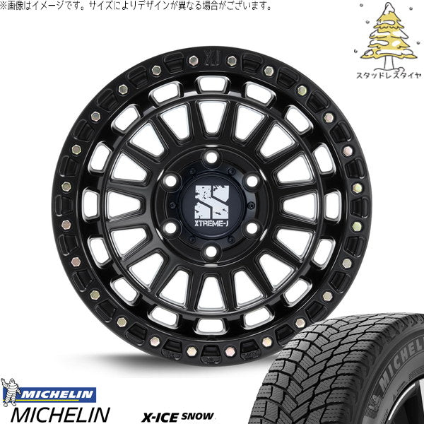ミシュラン エックスアイス スノー 265/65R18 ＋ エクストリームJ XJ08 サテンブラック 18インチ 8J +50 6H139.7P スタッドレス・ホイール4本セット。1枚目。