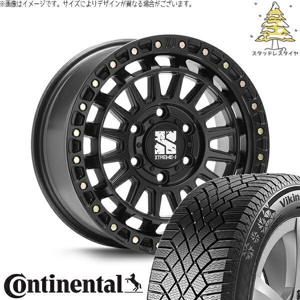 コンチネンタル バイキングコンタクト7 265/70R17 ＋ XTREME-J XJ08 サテンブラック 17インチ 8J +20 6H139.7P スタッドレス・ホイール4本セット。1枚目。