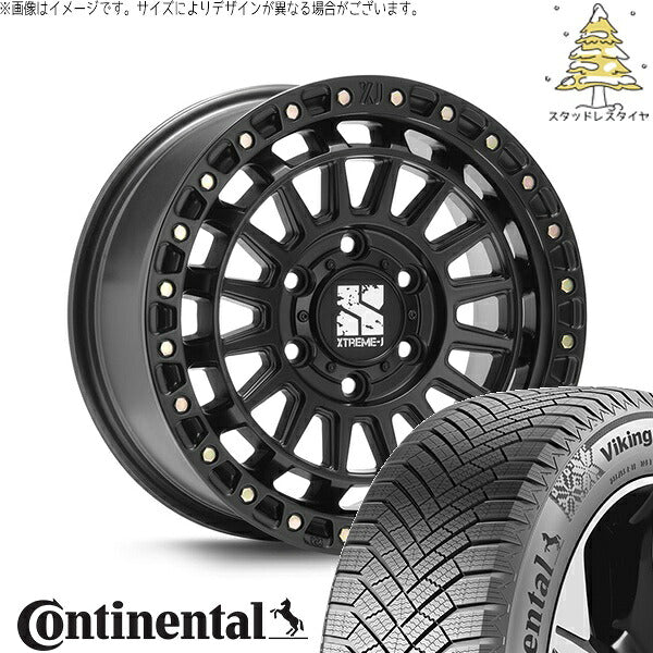 コンチネンタル バイキングコンタクト エイト (VikingContact8) 265/70R17 ＋ エクストリームJ XJ08 サテンブラック 17インチ 8J +50 6H139.7P スタッドレス・ホイール4本セット。1枚目。