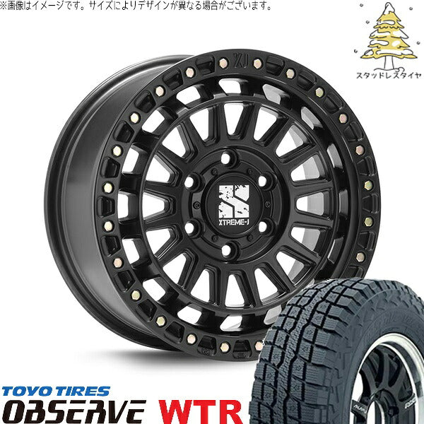 トーヨータイヤ オブザーブ W/T-R (OBSERVE WTR) 285/70R17 ＋ エクストリームJ XJ08 サテンブラック 17インチ 8J +50 6H139.7P スタッドレス・ホイール4本セット。1枚目。