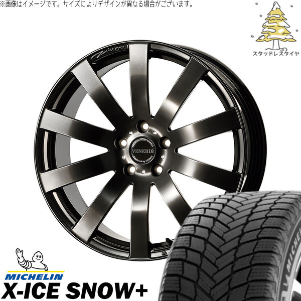 ミシュラン エックスアイス スノー+ 235/60R18 ＋ ヴェネルディ ツィンガー ハイパーブラック 18インチ 7.5J +38 5H114.3P スタッドレス・ホイール4本セット。1枚目。
