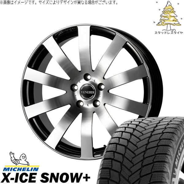 ミシュラン エックスアイス スノー+ 255/55R19 ＋ ヴェネルディ ツィンガー ミラーカット/ブラックメタリック 19インチ 8J +38 5H114.3P スタッドレス・ホイール4本セット。1枚目。