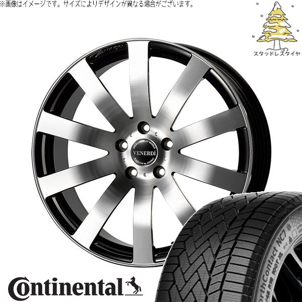 コンチネンタル ノースコンタクト NC7 235/55R19 ＋ ヴェネルディ ツィンガー ミラーカット/ブラックメタリック 19インチ 8J +38 5H114.3P スタッドレス・ホイール4本セット。1枚目。