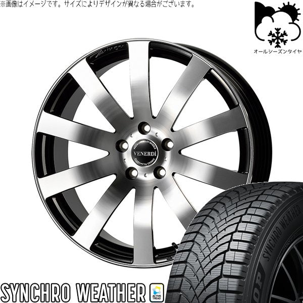 ダンロップ シンクロウェザー 235/35R19 ＋ ヴェネルディ ツィンガー ミラーカット/ブラックメタリック 19インチ 8J +38 5H114.3P オールシーズン・ホイール4本セット。1枚目。