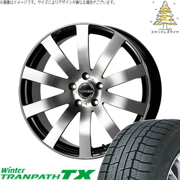 トーヨータイヤ ウィンタートランパス TX 235/55R19 ＋ ヴェネルディ ツィンガー ミラーカット/ブラックメタリック 19インチ 8J +38 5H114.3P スタッドレス・ホイール4本セット。1枚目。