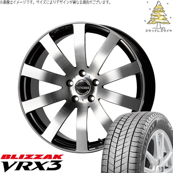 ブリヂストン ブリザック VRX3 245/40R19 ＋ ヴェネルディ ツィンガー ミラーカット/ブラックメタリック 19インチ 8J +38 5H114.3P スタッドレス・ホイール4本セット。1枚目。