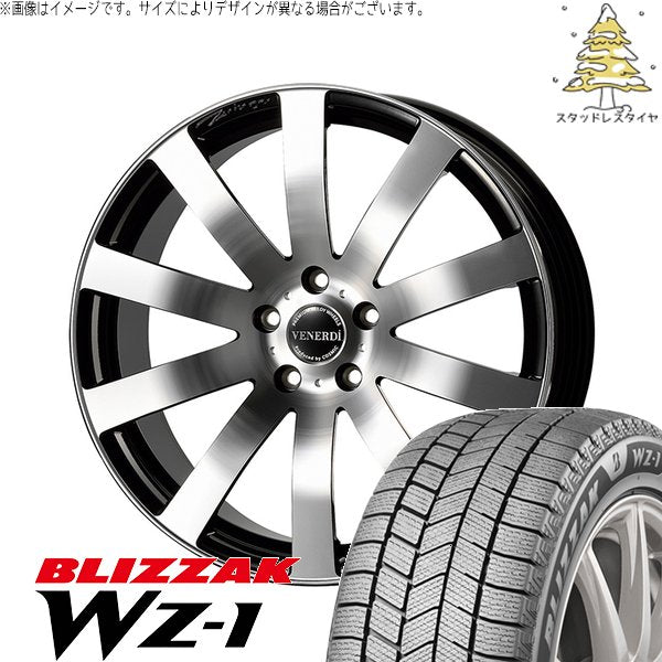 ブリヂストン ブリザック WZ-1 215/40R18 ＋ ヴェネルディ ツィンガー ミラーカット/ブラックメタリック 18インチ 7.5J +38 5H114.3P スタッドレス・ホイール4本セット。1枚目。