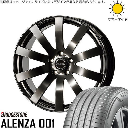 ブリヂストン アレンザ001 (ALENZA001) 225/55R18 ＋ ヴェネルディ ツィンガー ハイパーブラック 18インチ 7.5J +38 5H114.3P サマー・ホイール4本セット。1枚目。