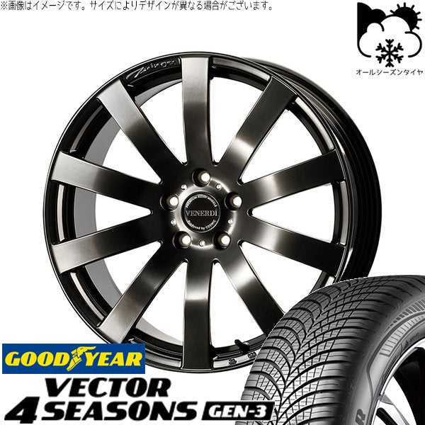 グッドイヤー ベクター4シーズンズ GEN-3 245/45R19 ＋ ヴェネルディ ツィンガー ハイパーブラック 19インチ 8J +38 5H114.3P オールシーズン・ホイール4本セット。1枚目。