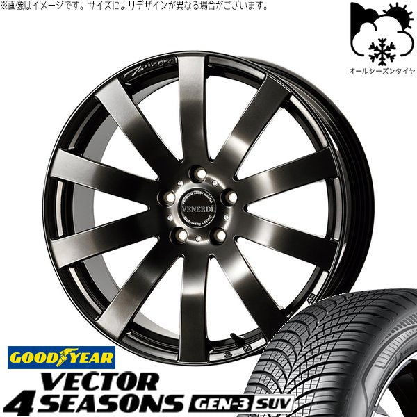 グッドイヤー ベクター4シーズンズ GEN-3 SUV 235/60R18 ＋ ヴェネルディ ツィンガー ハイパーブラック 18インチ 7.5J +38 5H114.3P オールシーズン・ホイール4本セット。1枚目。