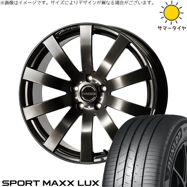 ダンロップ スポーツマックス LUX 225/40R19 ＋ ヴェネルディ ツィンガー ハイパーブラック 19インチ 8J +38 5H114.3P サマー・ホイール4本セット。1枚目。