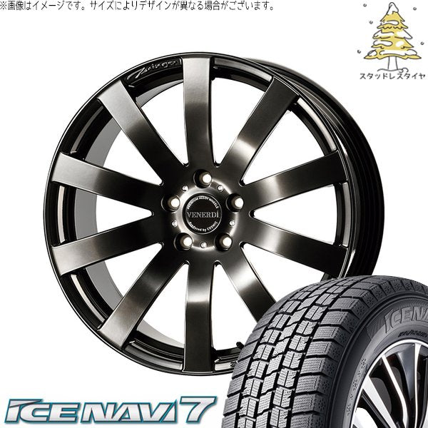 グッドイヤー アイスナビ セブン (ICENAVI7) 215/40R18 ＋ ヴェネルディ ツィンガー ハイパーブラック 18インチ 7.5J +38 5H114.3P スタッドレス・ホイール4本セット。1枚目。