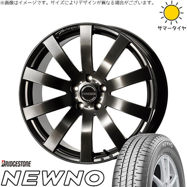 ブリヂストン ニューノ 225/50R18 ＋ ヴェネルディ ツィンガー ハイパーブラック 18インチ 7.5J +38 5H114.3P サマー・ホイール4本セット。1枚目。