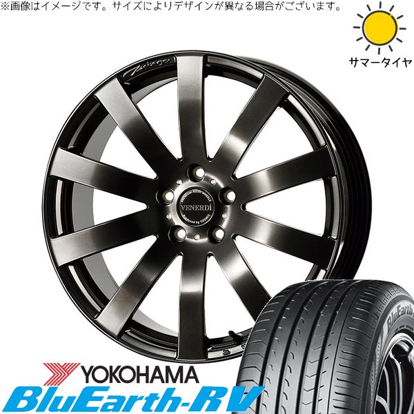ヨコハマタイヤ ブルーアース RV03 245/45R19 ＋ ヴェネルディ ツィンガー ハイパーブラック 19インチ 8J +38 5H114.3P サマー・ホイール4本セット。1枚目。