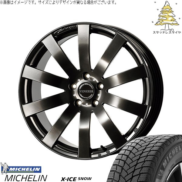 ミシュラン エックスアイス スノー (X-ICE SNOW) 235/45R19 ＋ ヴェネルディ ツィンガー ハイパーブラック 19インチ 8J +38 5H114.3P スタッドレス・ホイール4本セット。1枚目。