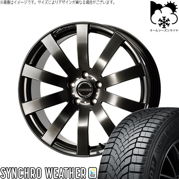 ダンロップ シンクロウェザー 245/40R19 ＋ ヴェネルディ ツィンガー ハイパーブラック 19インチ 8J +38 5H114.3P オールシーズン・ホイール4本セット。1枚目。