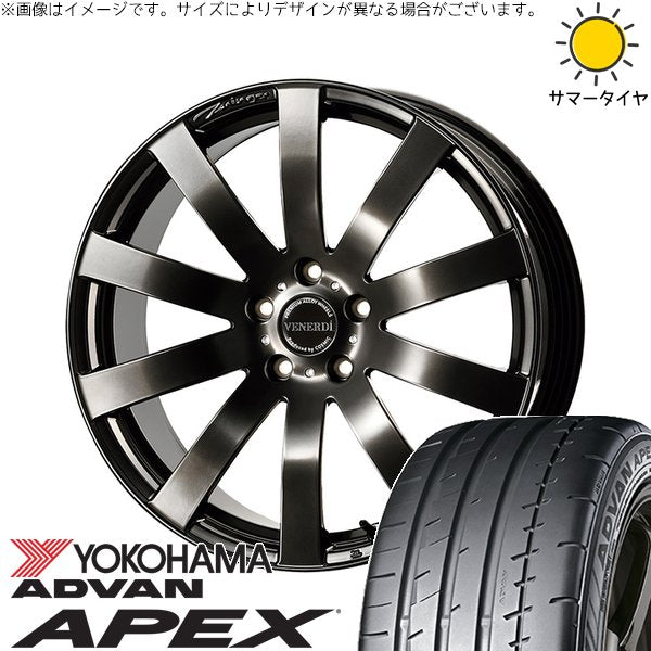 ヨコハマタイヤ アドバン APEX V601 235/35R19 ＋ ヴェネルディ ツィンガー ハイパーブラック 19インチ 8J +38 5H114.3P サマー・ホイール4本セット。1枚目。