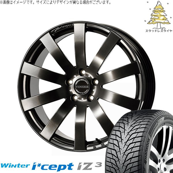 ハンコック ウィンターアイセプト IZ3X W636A (Winter i*cept iZ3X W636A) 235/60R18 ＋ ヴェネルディ ツィンガー ハイパーブラック 18インチ 7.5J +38 5H114.3P スタッドレス・ホイール4本セット。1枚目。